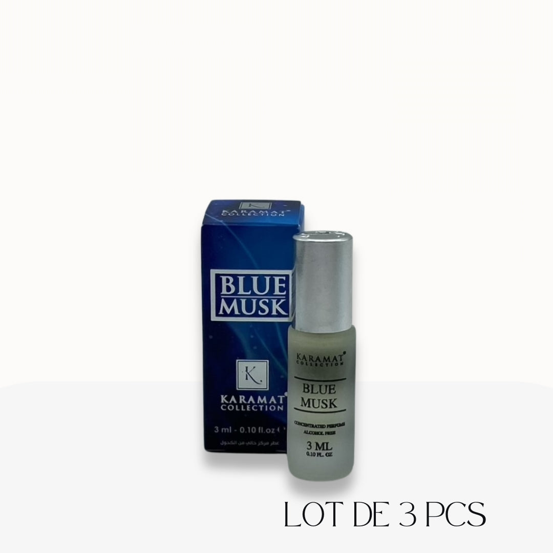 Blue Musk de KARAMAT – Parfum sans alcool au format roll-on x3