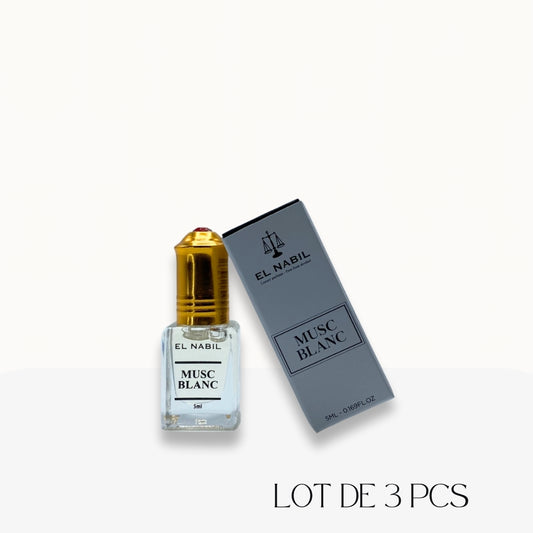 Musc Blanc de El Nabil – Parfum sans alcool au format roll-on x3